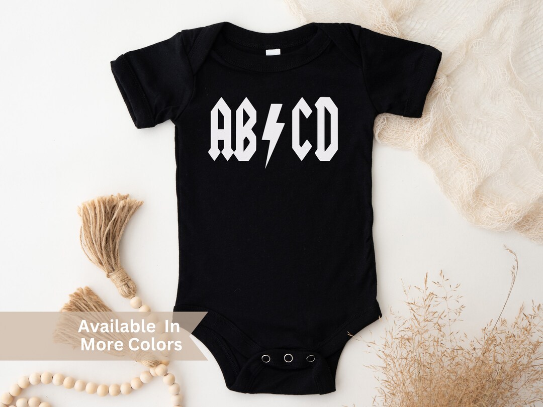 Combinaison / Gilet Rock Bébé Style AC/DC - Marque Naughtees Clothing - Taille ABCD, 100% Coton, Neuf Sans étiquettes - Unisexe