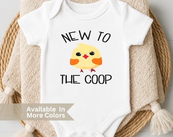 New To The Coop Baby Bodysuit - Farm Animal Newborn Coming Home Outfit
