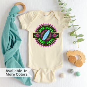 Sun Rays Surf Days Baby Bodysuit- Surfing Baby Clothes- Hawaiian Baby Bodysuit- Surf Beach Baby Bodysuit- Surfer Baby Themed- New Baby Gift