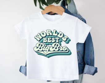 Worlds Best Big Bro Baby Bodysuit And Retro Big Brother Toddler Shirt
