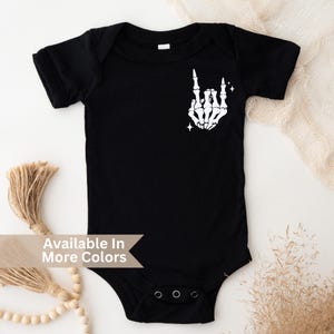 Baby Boy Rock n Roll Bodysuit- Skeleton Hand Bodysuit- Rock On Baby Bodysuit- Kids Rock Shirt- Toddler Punk Rock Shirt- Rock N Roll Toddler