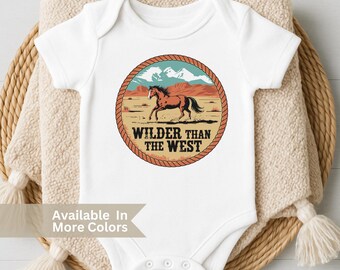 Wilder Than The West Baby Bodysuit and Tiny Cowboy Western Toddler Shirt