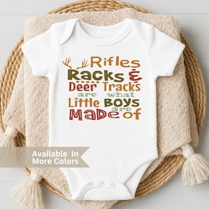 Future Hunter Deer Tracks Rifles Racks Gift and New to the Hunting Crew Newborn Outfit