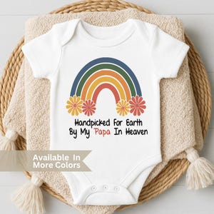 Custom Handpicked For Earth Baby Bodysuit- In Heaven Baby Bodysuit- Custom Baby Announcement Bodysuit- Heaven Sent Bodysuit- New Baby Gift