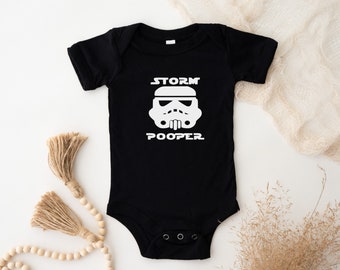 Storm Pooper Baby Bodysuit, Storm Pooper, Funny Star Wars Baby Outfit, Funny Baby Bodysuit, Storm Trooper Baby, Sci-fi Baby, Star Wars Baby