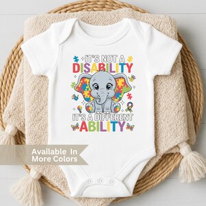 Autism Baby Bodysuit and It's Not A Disability Its A Different Ability Toddler Shirt