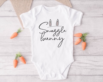 Snuggle Bunny Baby Bodysuit, Retro Easter Bodysuit, Little Bunny Easter Bodysuit, First Easter Bodysuit, Baby Easter Bodysuit, Bunny Baby