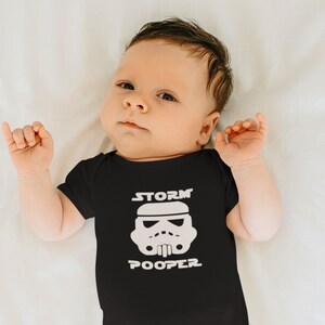 Storm Pooper Baby Bodysuit, Storm Pooper, Funny Star Wars Baby Outfit, Funny Baby Bodysuit, Storm Trooper Baby, Sci-fi Baby, Star Wars Baby image 3