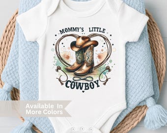 Mommys Little Cowboy Baby Boy Bodysuit and Western Rodeo Toddler Shirt