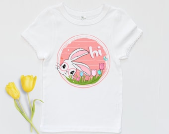Easter Toddler Girl Shirt, Girl Bunny Tee, Toddler Girl Easter Shirt, Baby Girl Easter Bodysuit, Pink Easter Girl Tee, Pink Rabbit Girls Tee