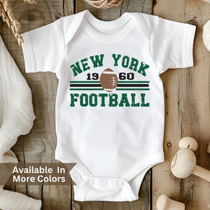 New York Football Baby Bodysuit- Vintage Style Jets Football Baby Bodysuit- Retro Toddler Jets Football Shirt- Infant Game Day Baby Bodysuit