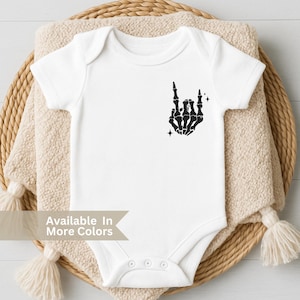 Rock On Skeleton Hand Baby Bodysuit and Toddler Punk Rock Shirt