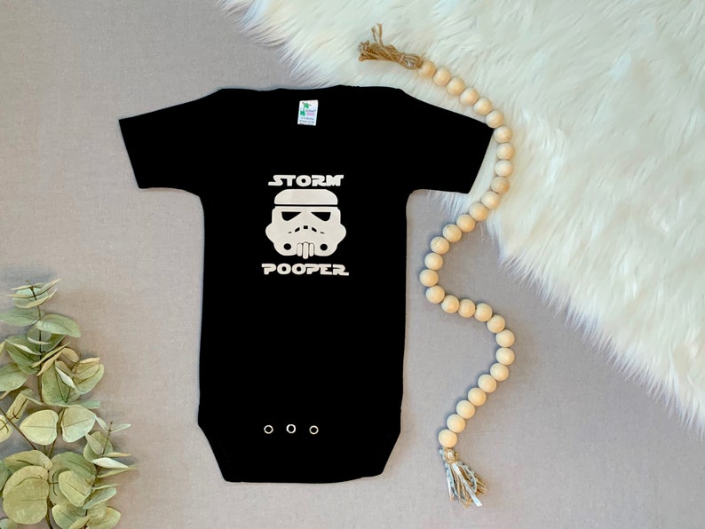 Storm Pooper Baby Bodysuit, Storm Pooper, Funny Star Wars Baby Outfit, Funny Baby Bodysuit, Storm Trooper Baby, Sci-fi Baby, Star Wars Baby image 4