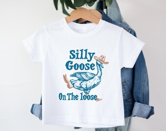 Silly Goose Cowboy Toddler Shirt - Goose on the Loose Baby Bodysuit