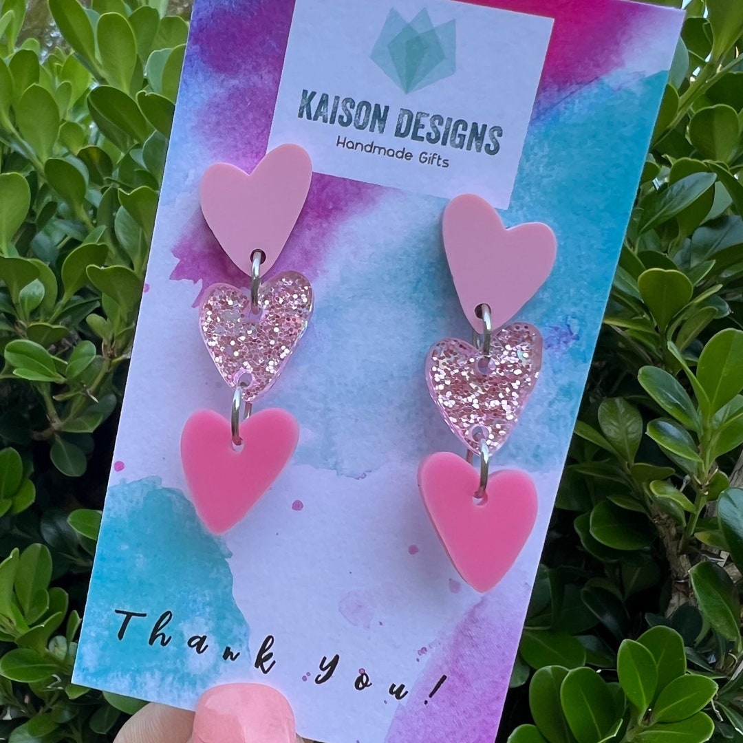 Heart Chains Pink Etsy Australia