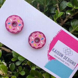 Pink Donut- Stud Earrings.