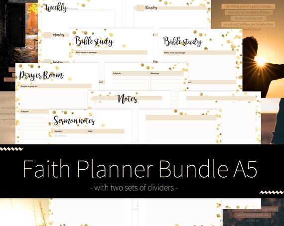 Faith Planner A5 inserts bundle War Binder Insert Bible | Etsy