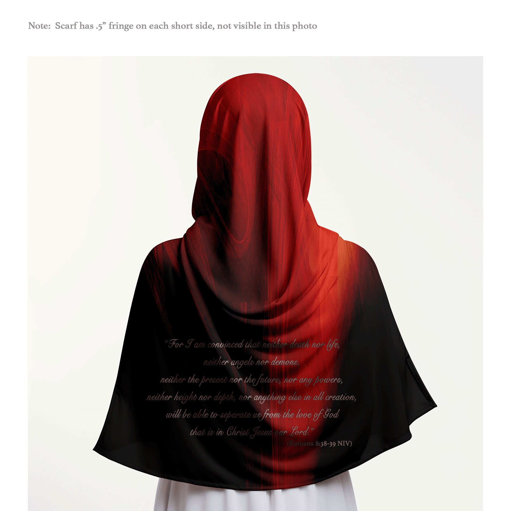 Romans 8 Scarf Scarves Shawl, Head Scarf Hair Scarf N Fringe, Prayer