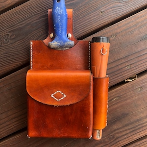 Leather metal detecting pouch