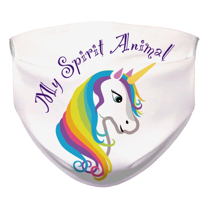 Unicorn Face Mask for Kids and Adults Cute Washible Rainbow Etsy