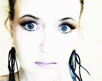 Upcycled Bike Tire Earrings Recycled Bike Tire Vegan Eco Friendly Statement Earrings Alternative Punk Jewelry Handmade