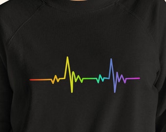 LGBTQ Sweater, Lgbtq Pride  Sweatshirt, Lgbt Pride Heart Beat, Guy Jumper, Lgbt Pride Gift, Gay Gift, Unisex Sweatshirt