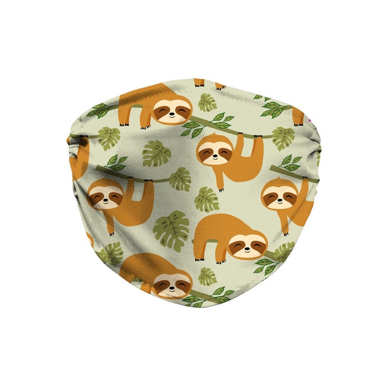 Sloth face mask for Kids and Adults Sloth mask Cute Animal Etsy