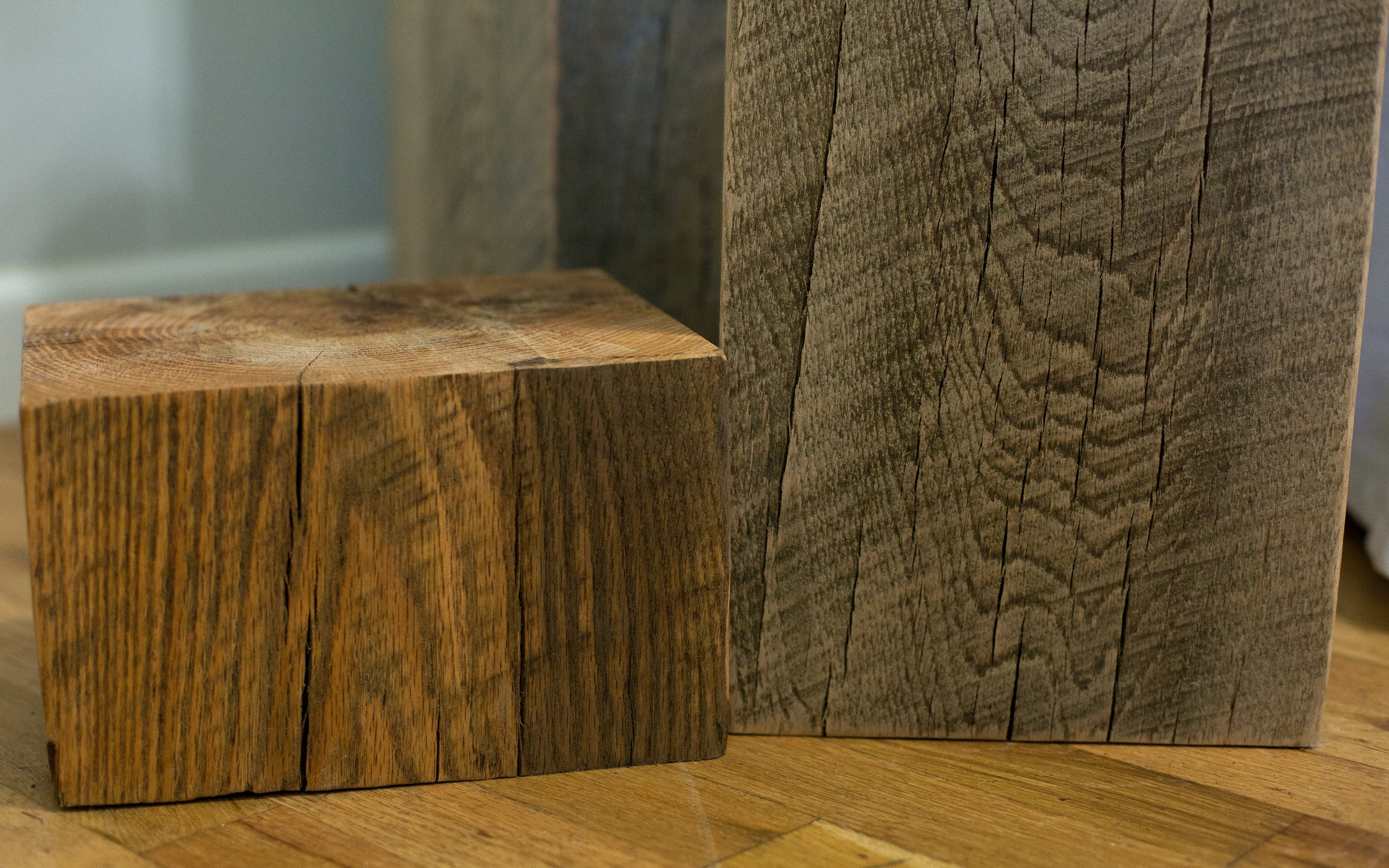 Reclaimed Wood Beam End Table Set Etsy