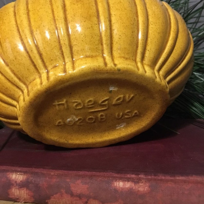 Vintage Haeger Mustard Yellow Planter Mid Century Oval Ceramic