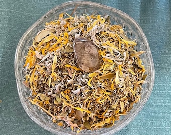 Hierbas para sahumar la abundancia, mezcla de incienso suelto, hierbas para la prosperidad, hierbas para la manifestación, hierbas para rituales, hierbas espirituales, 1/2 oz