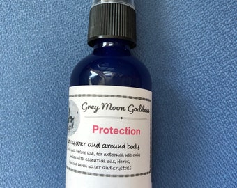 Protection Spray, Energy Protection Spray, Aura Spray, Cleansing Spray, Grounding Spray, Spiritual Spray, Crystal Infused Spray, 4oz