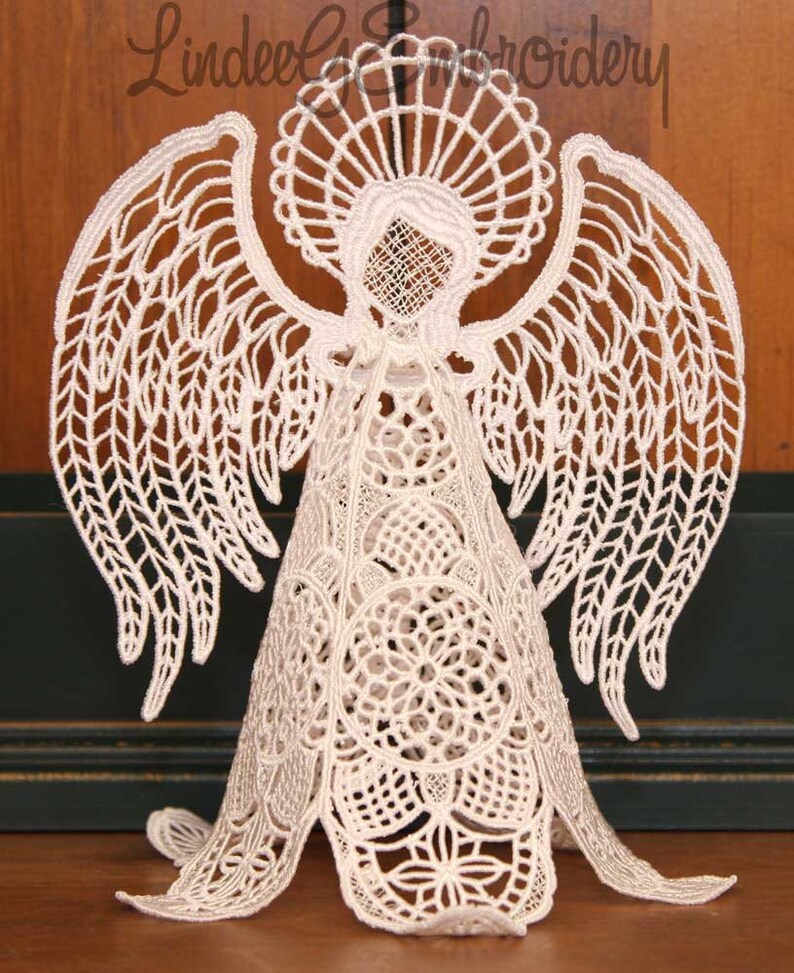 Machine embroidery design freestanding lace heirloom angel  etsy