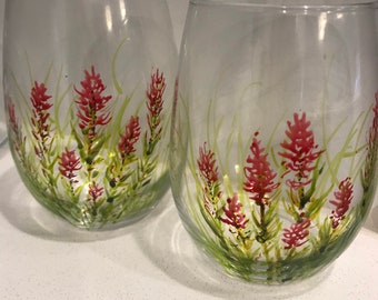 One Indian Paintbrush wine glass