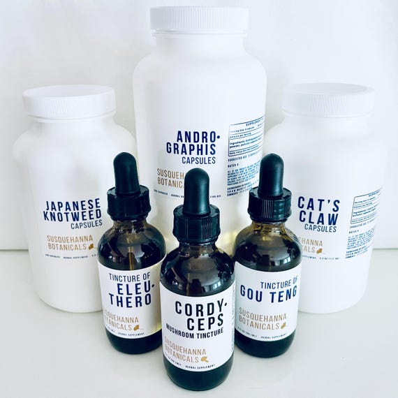 Buhner Protocol Starter Package | Herbal Capsules & Tinctures | Includes Knotweed, Cat's Claw, Andrographis etc.