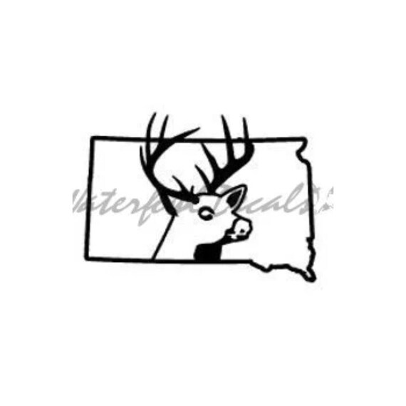 Deer Antlers Vinyl Decal Whitetail Buck Rack Horns Truck Window Hunting Sticker
