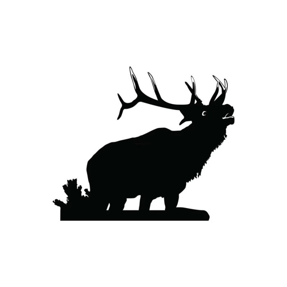 Bugling Elk Silhouette Decal Bugling Bull Elk Sticker 7108 Etsy