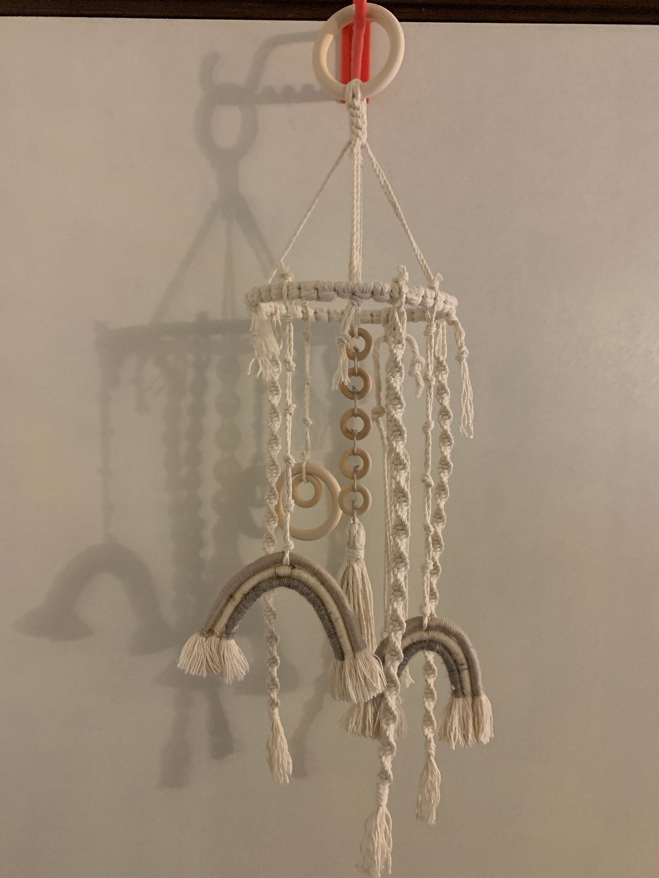 Macrame Handmade Mobile / Raindbow Baby Mobile / Nursery Decor Etsy