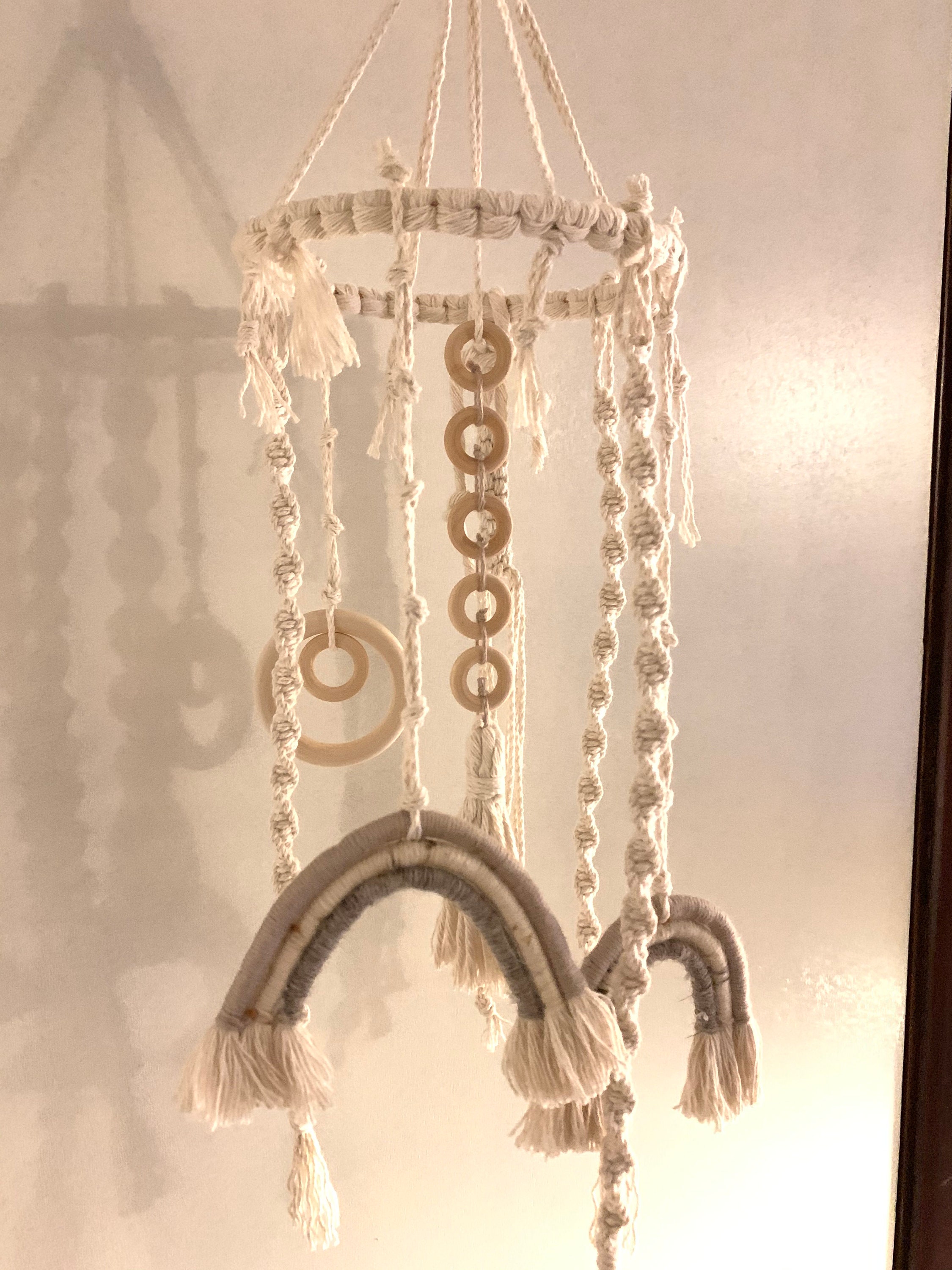 Macrame Handmade Mobile / Raindbow Baby Mobile / Nursery Decor Etsy