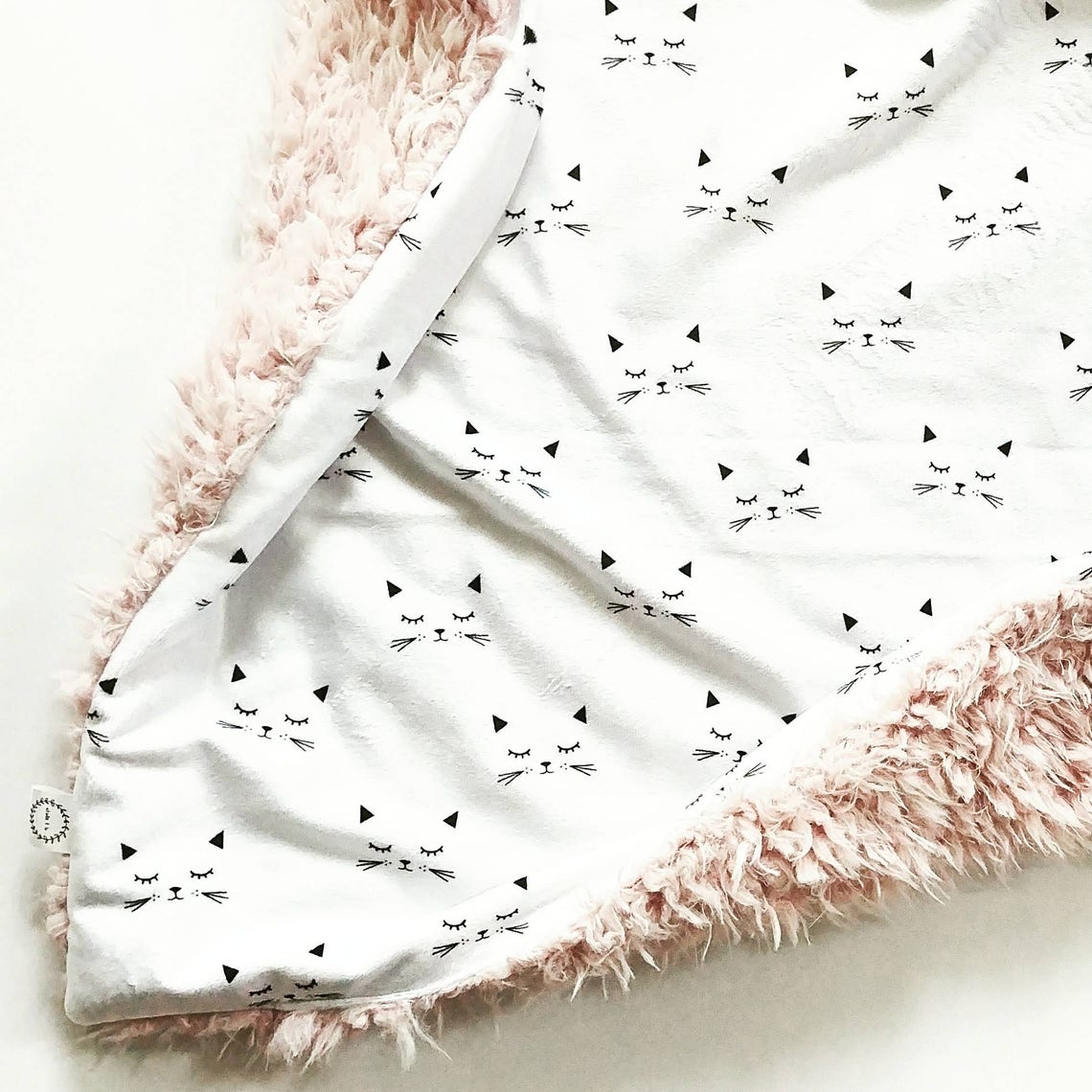 Cat Baby Blanket Kitty Baby Blanket Minky Baby Blanket Faux Etsy