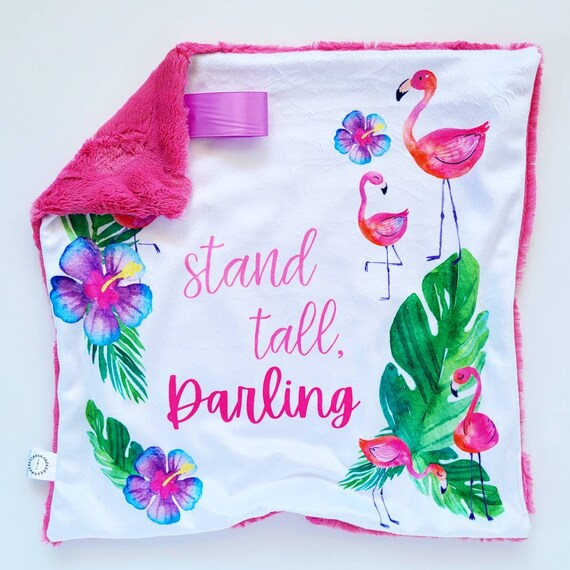Flamingo Quote Lovey Minky Lovey Faux Fur Lovey Pink Lovey Hibiscus Lovey Flamingo Lovey Stand Tall Lovey Beach Palm Quote Pink Etsy Canada