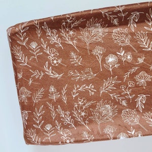 Copper Floral Changing Pad Cover, Minky Changing Pad Cover, Beige Changing Pad Cover, Floral Changing Pad Cover, Copper, Vintage Floral, Tan