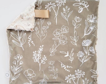 Light Sage Floral Lovey, Minky Lovey, Faux Fur Lovey, Floral Lovey, Girl Lovey, Ivory Lovey, Laurel Lovey, Green Lovey, White Floral, Otter