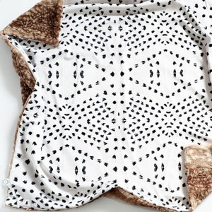 Black Mudcloth Baby Blanket, Floral Baby Blanket, Minky Baby Blanket, Faux Fur Baby Blanket, Neutral Baby Blanket, Ivory Baby Blanket, Black