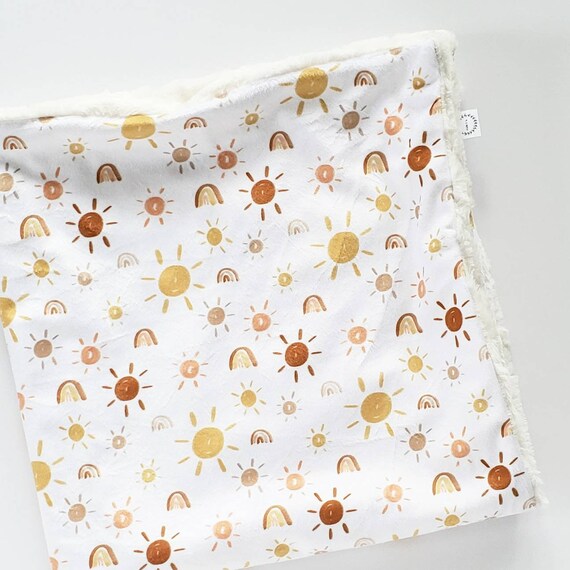 Sun and Rainbow Baby Blanket, Rainbow Baby Blanket, Minky Baby
