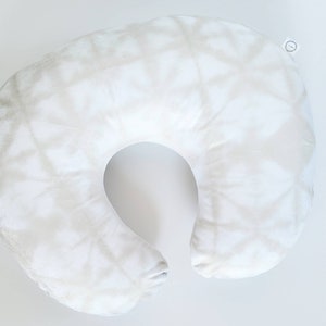 Beige Shibori Minky Nursing Pillow Cover, Minky, Beige, Girl, Boy, Neutral, Breast Feeding Pillow Cover, Ivory, Almond, Boho, Tie Dye, White