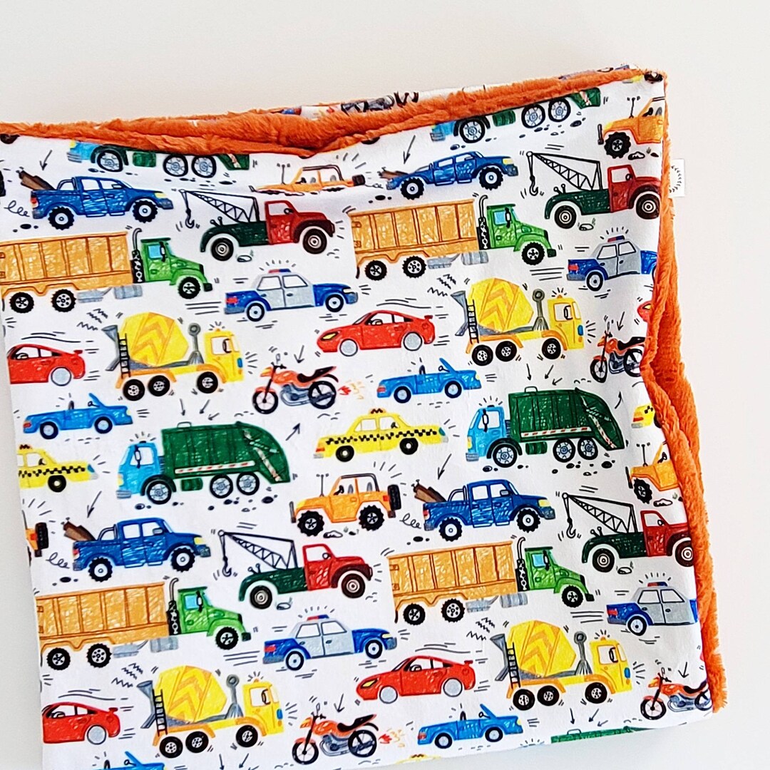 Cars Baby Blanket, Minky Baby Blanket, Faux Fur Baby Blanket, Boy