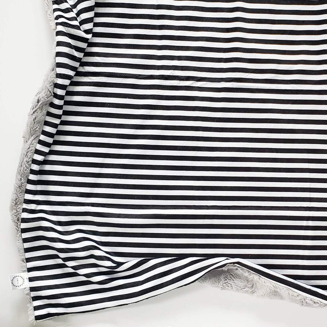 Baby Blanket Black and White Stripes Minky Baby Blanket Grey Etsy