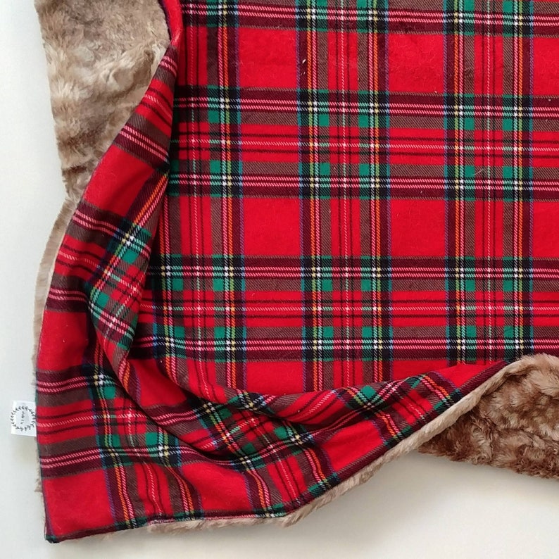Christmas Tartan Baby Blanket Tartan Baby Blanket Minky Baby Etsy