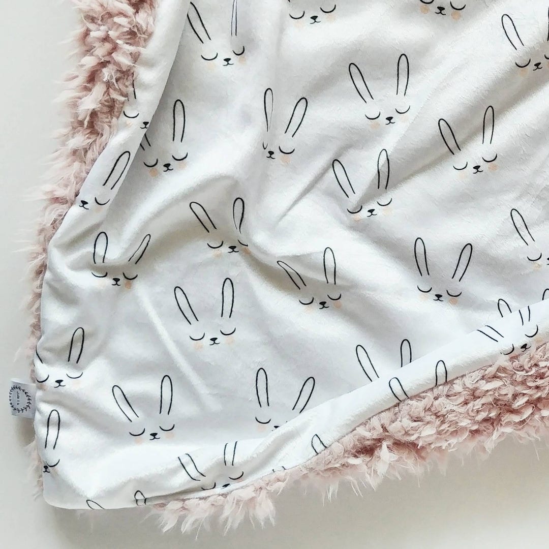 Bunny Baby Blanket Rabbit Baby Blanket Minky Baby Blanket Etsy