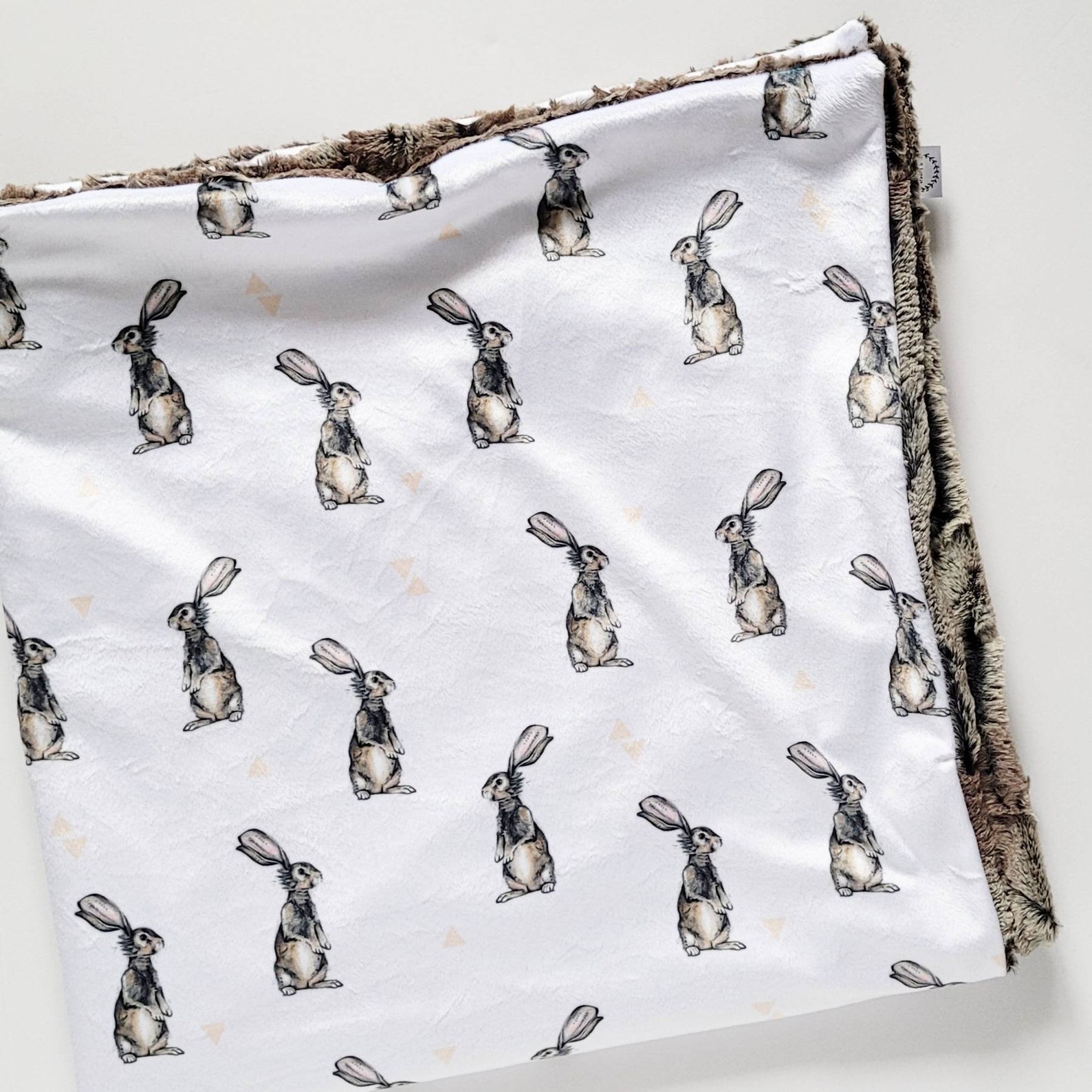 Bunny Baby Blanket Rabbit Baby Blanket Minky Baby Blanket Etsy